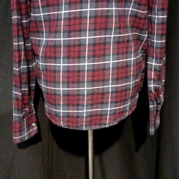 Tallwoods Bruno Milano Long Sleeve Button Up Plaid Flannel Top Size Small - Picture 6 of 7
